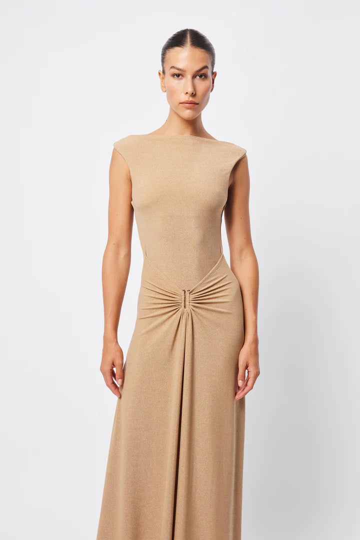 Elysian Collective Mossman Golden Hour Maxi Dress Gold