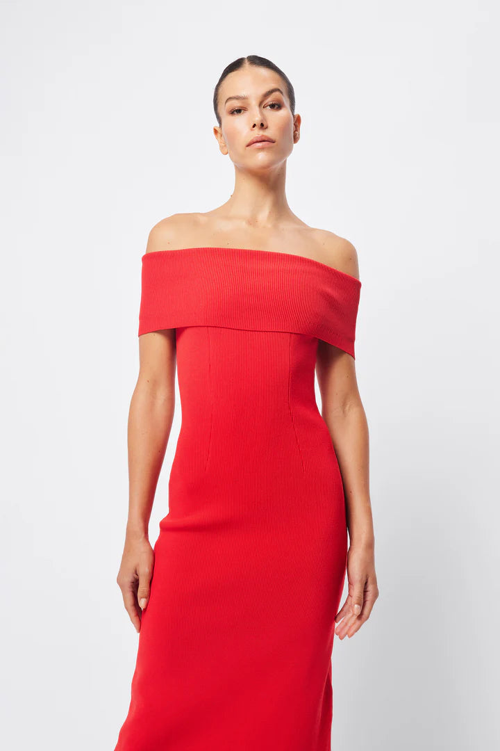 Elysian Collective Mossman Monaco Off The Shoulder Dress Red