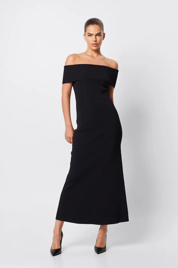 Elysian Collective Mossman Monaco Off Shoulder Midi Dress Black