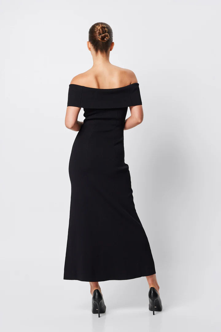 Elysian Collective Mossman Monaco Off Shoulder Midi Dress Black