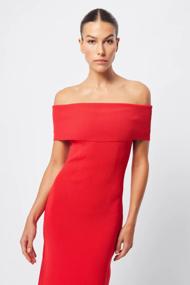 Elysian Collective Mossman Monaco Off The Shoulder Dress Red