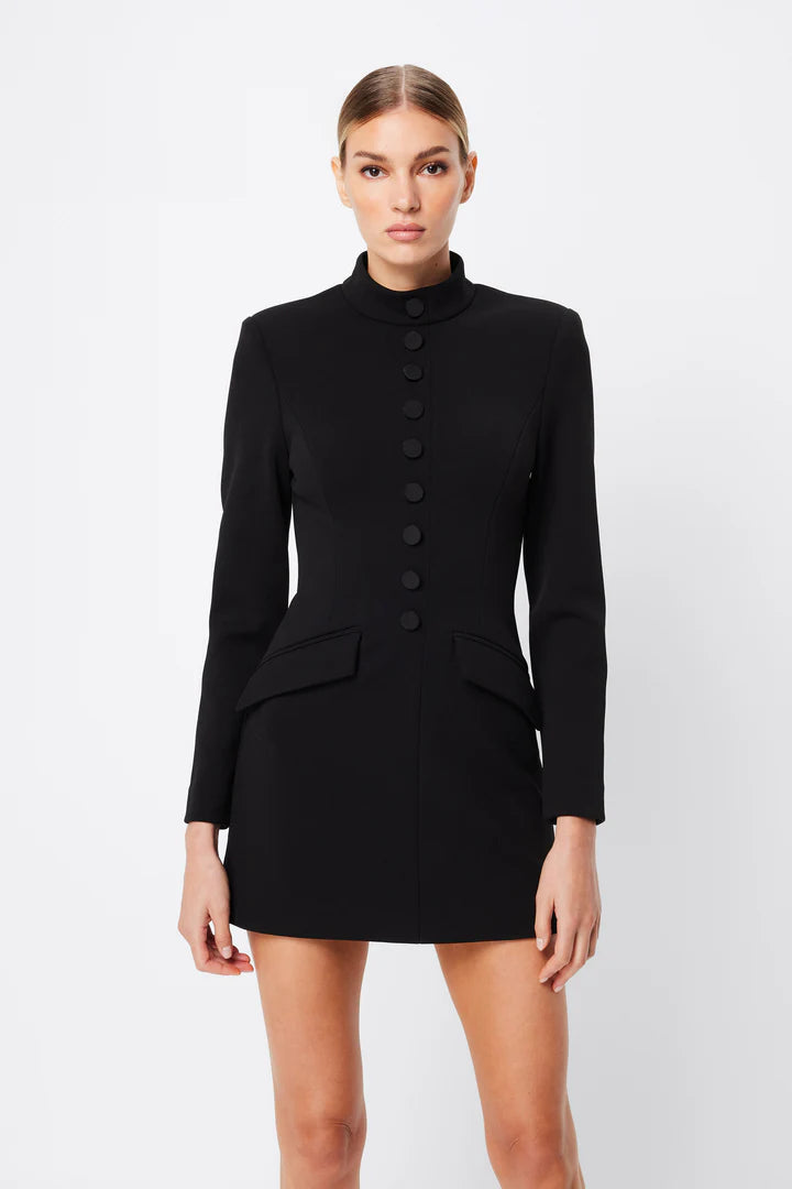 Elysian Collective Mossman Network Mini Dress Black