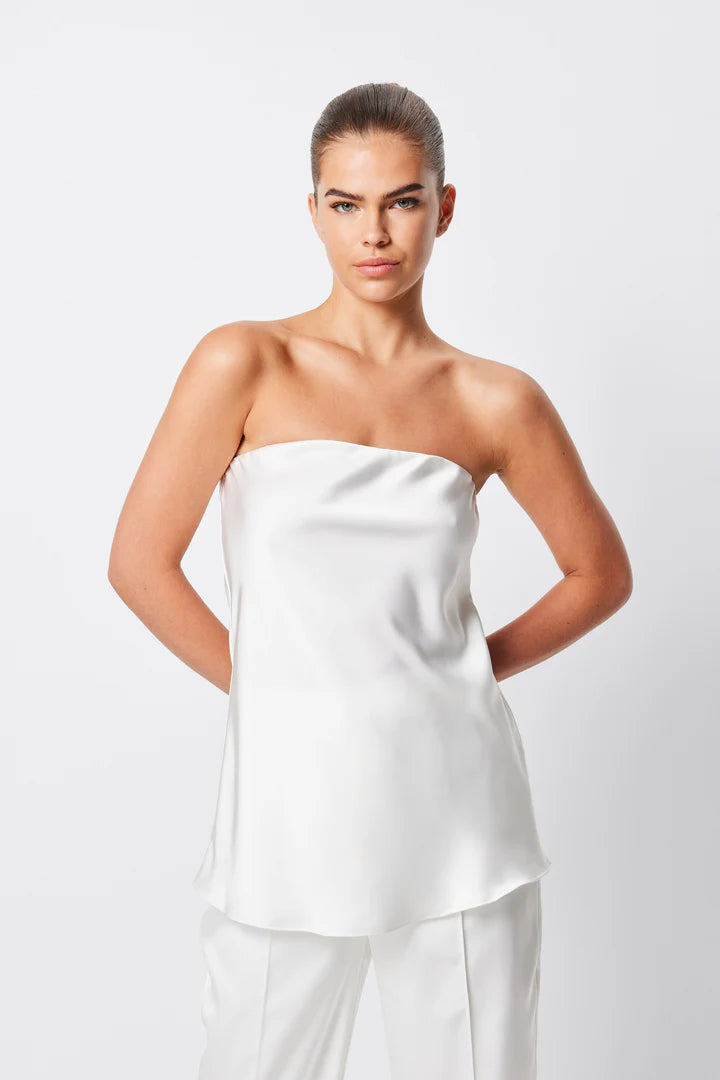 Elysian Collective Mossman Toulouse Strapless Top White