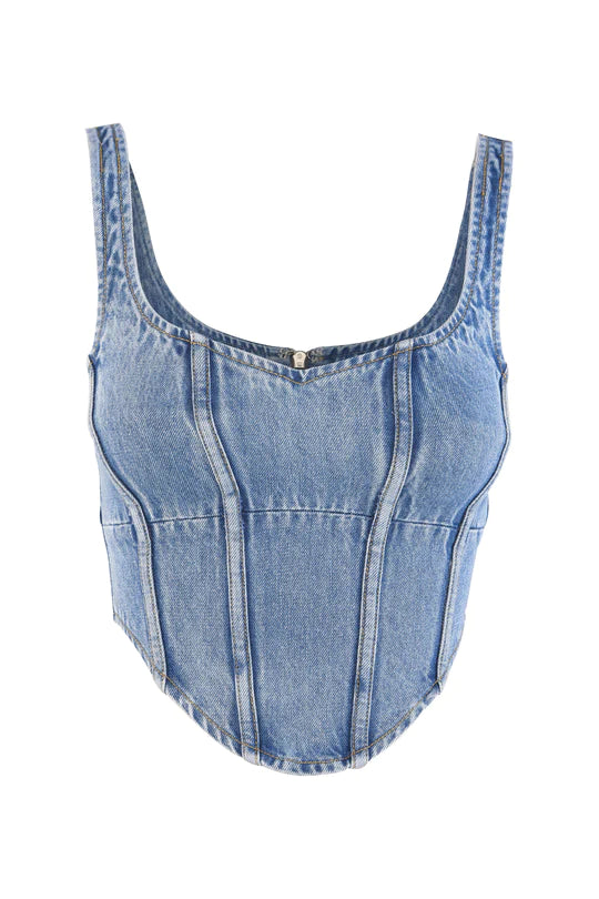 Elysian Collective Mossman Vacant Corset Denim