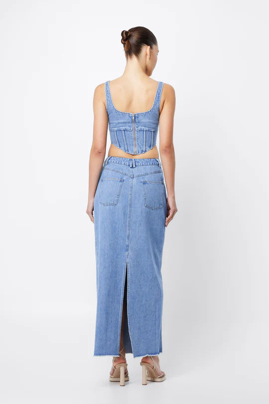 Elysian Collective Mossman Vacant Maxi Skirt Denim