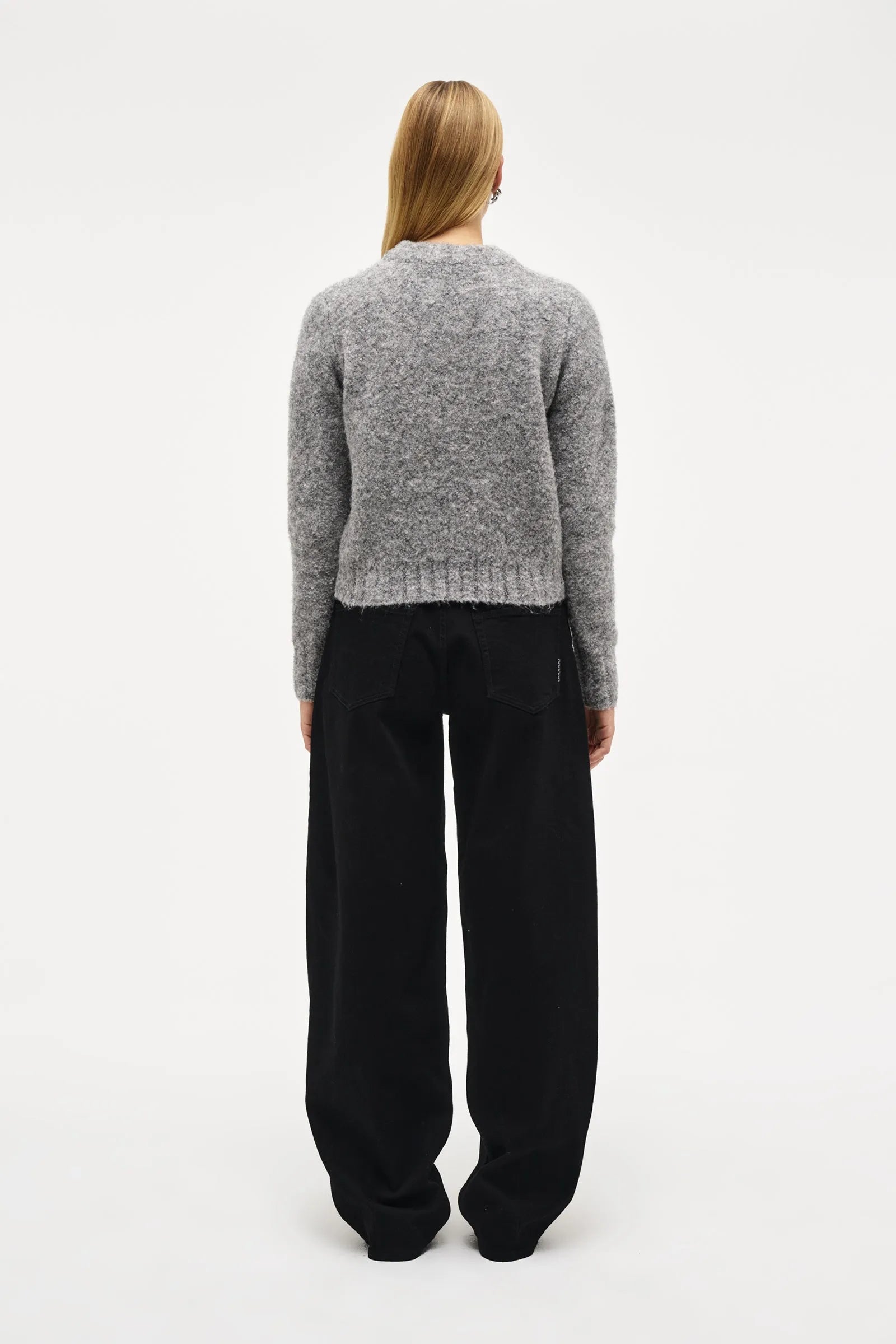 Elysian Collective Neuw Denim Boucle Crew Charcoal Marle