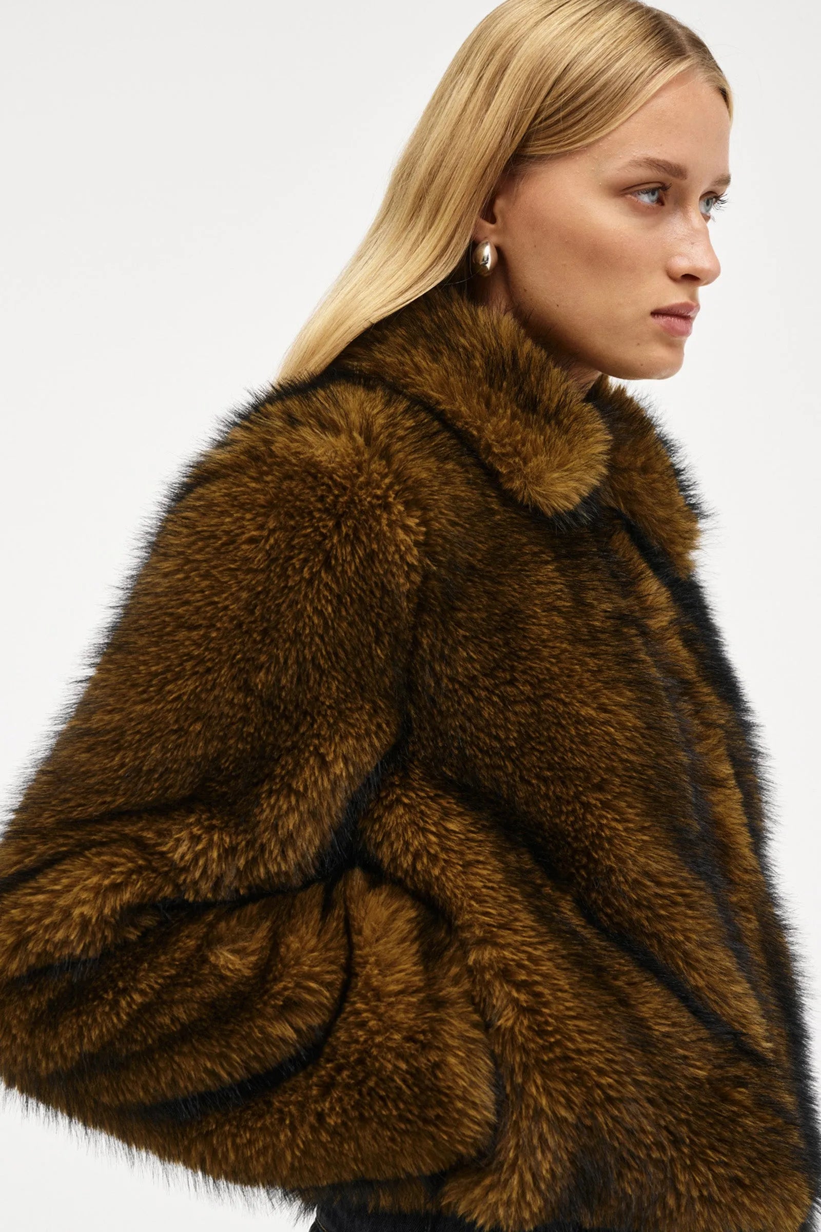 Elysian Collective Neuw Denim Faux Fur Jacket Honey