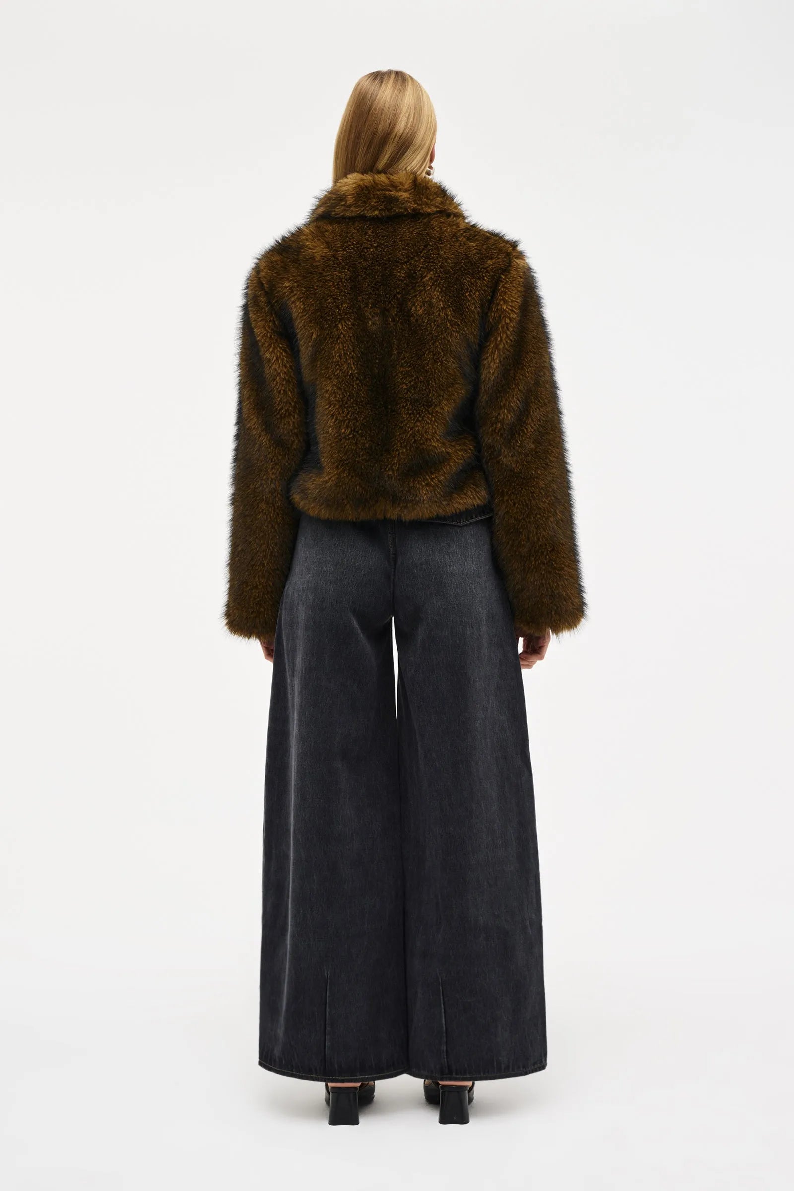 Elysian Collective Neuw Denim Faux Fur Jacket Honey