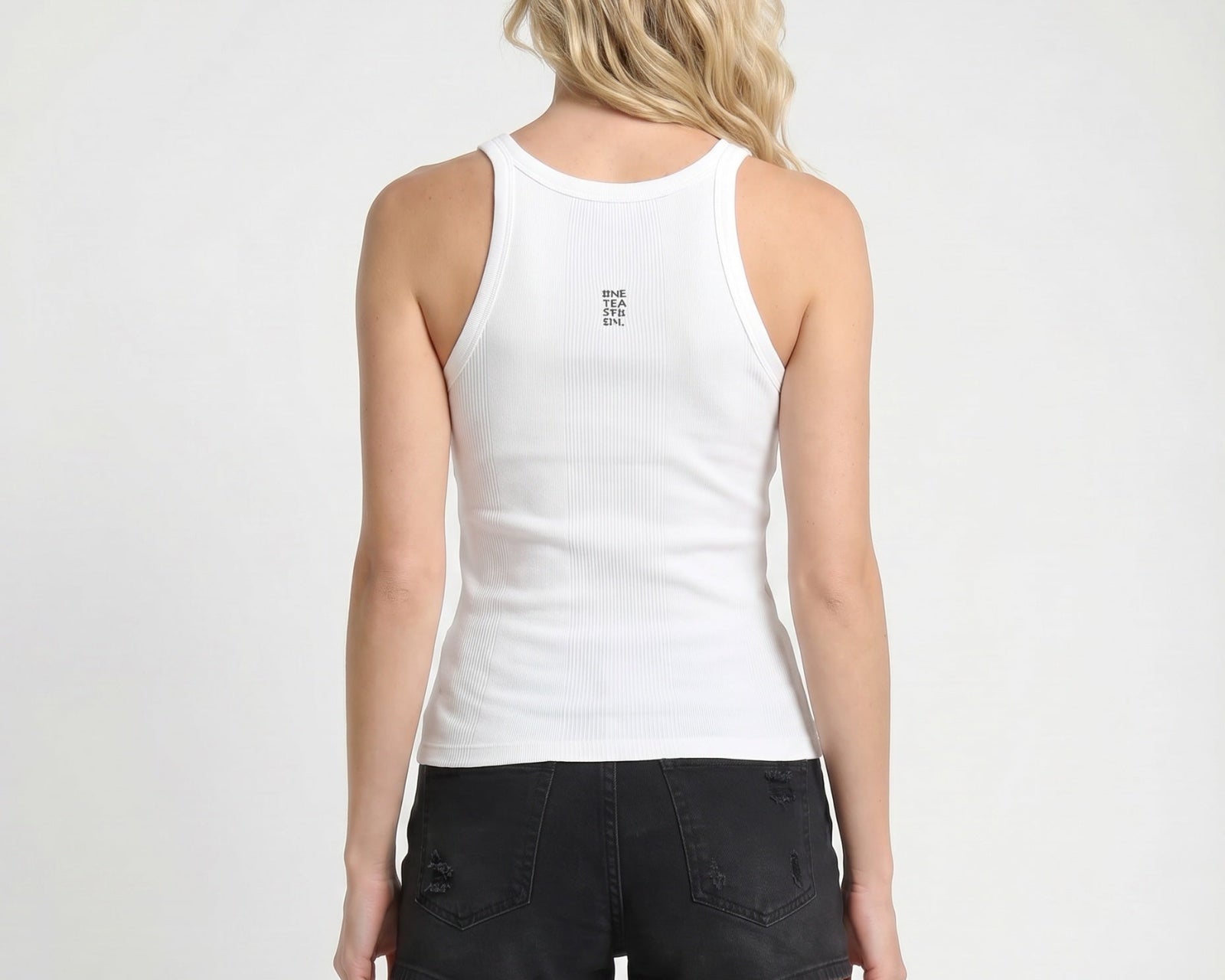 Elysian Collective One Teaspoon Logo Bower Bird Ribbed Singlet White