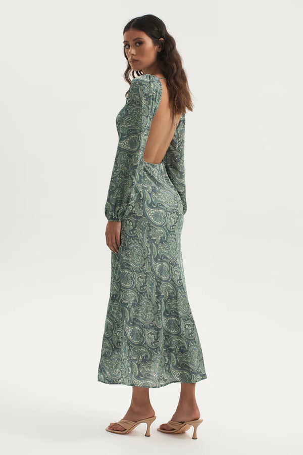 Elysian Collective Ownley Bethenny Bias Backless Dress Paisley