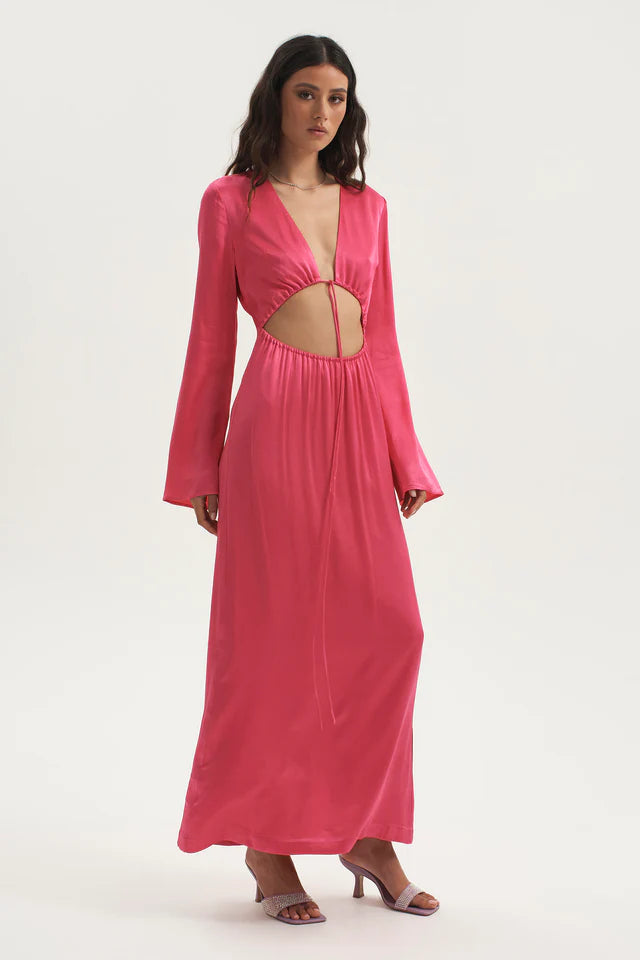 Elysian Collective Ownley Lilith Drawstring Dress Hot Pink