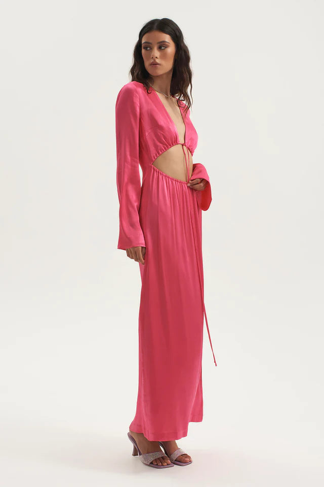 Elysian Collective Ownley Lilith Drawstring Dress Hot Pink