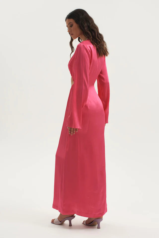 Elysian Collective Ownley Lilith Drawstring Dress Hot Pink