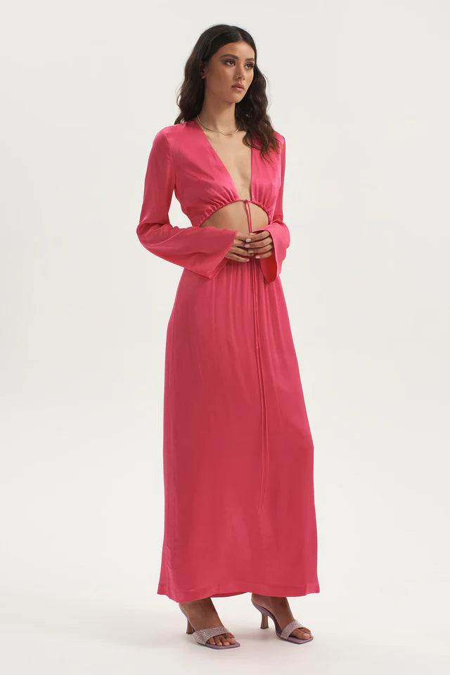 Elysian Collective Ownley Lilith Drawstring Dress Hot Pink