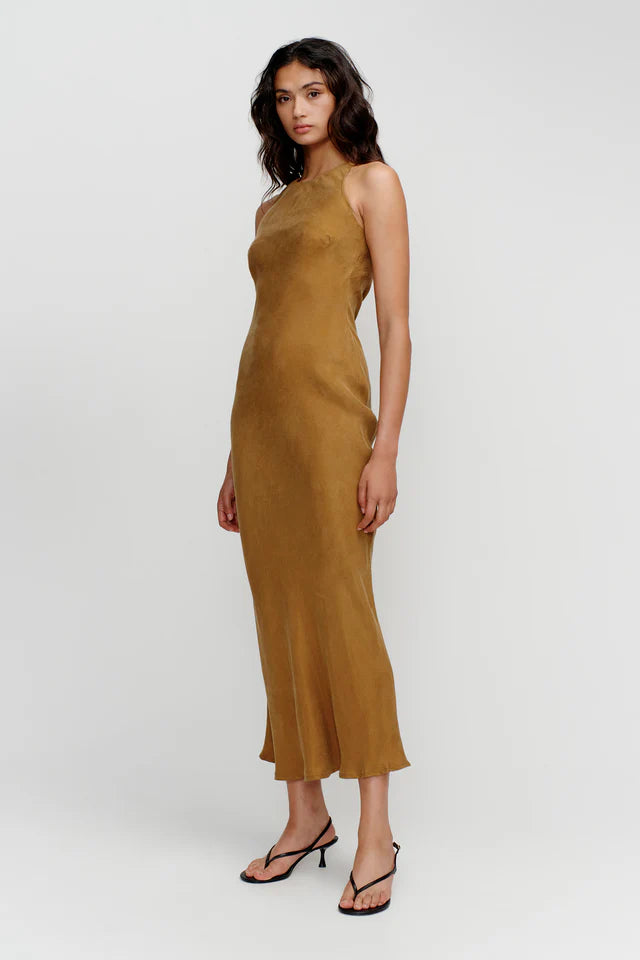 Elysian Collective Ownley Sienna Slip Dress Caramel