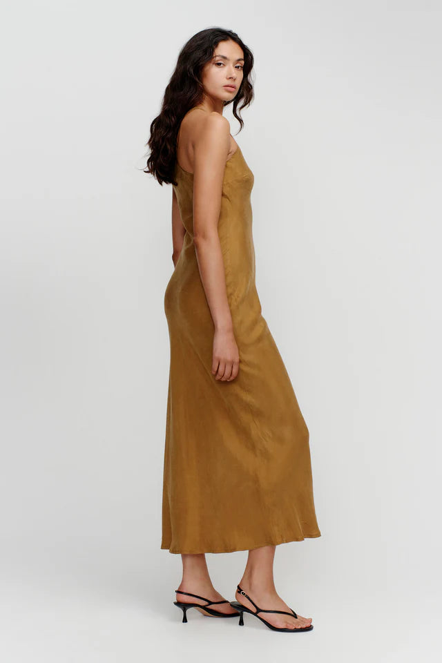 Elysian Collective Ownley Sienna Slip Dress Caramel