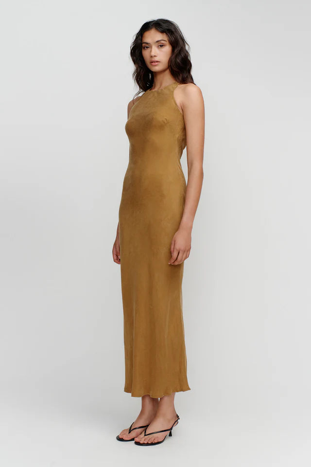 Elysian Collective Ownley Sienna Slip Dress Caramel