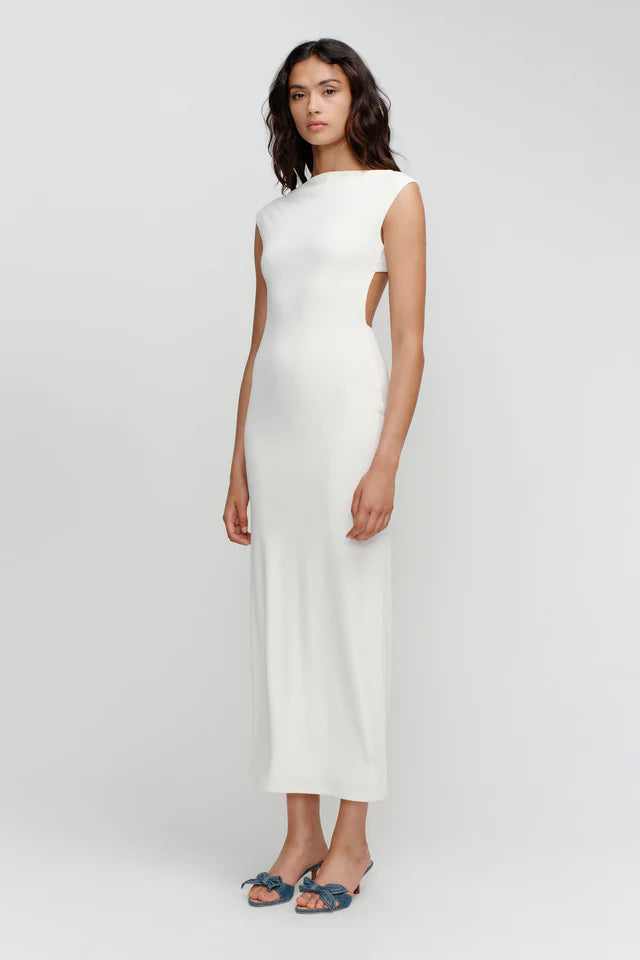 Elysian Collective Ownely Zulu Midi Dress Ivory