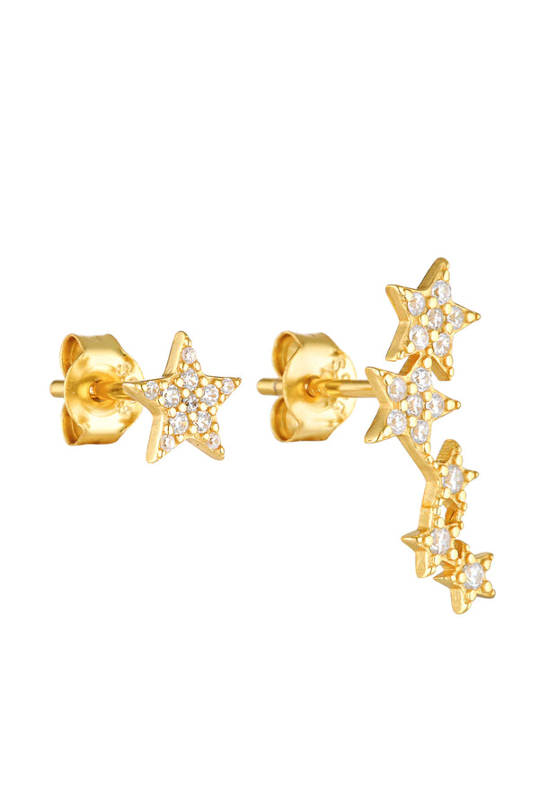 Elysian Collective Porter Jewellery Star Stud Set Gold 