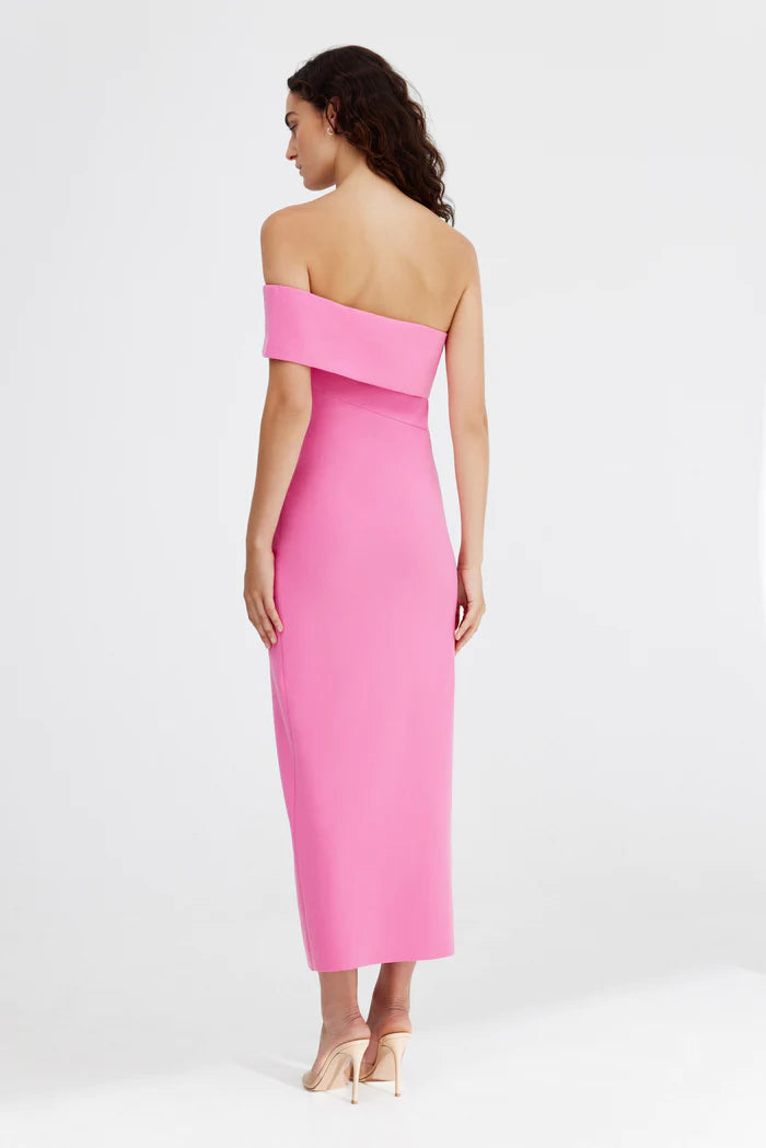 Elysian Collective Quinn One Shoulder Dress Pop Pink