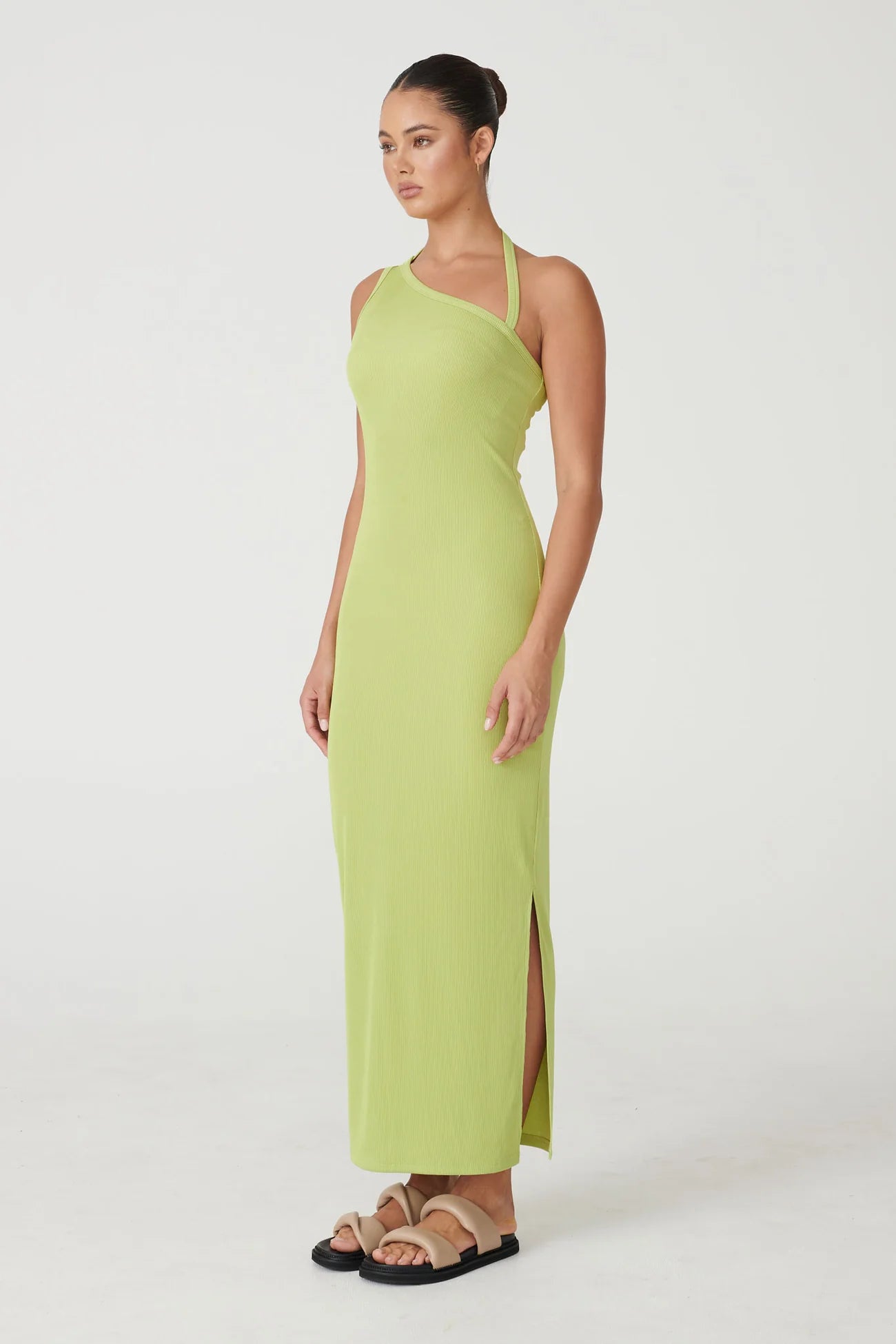 Elysian Collective Raef The Label Alden Midi Dress Green Fig