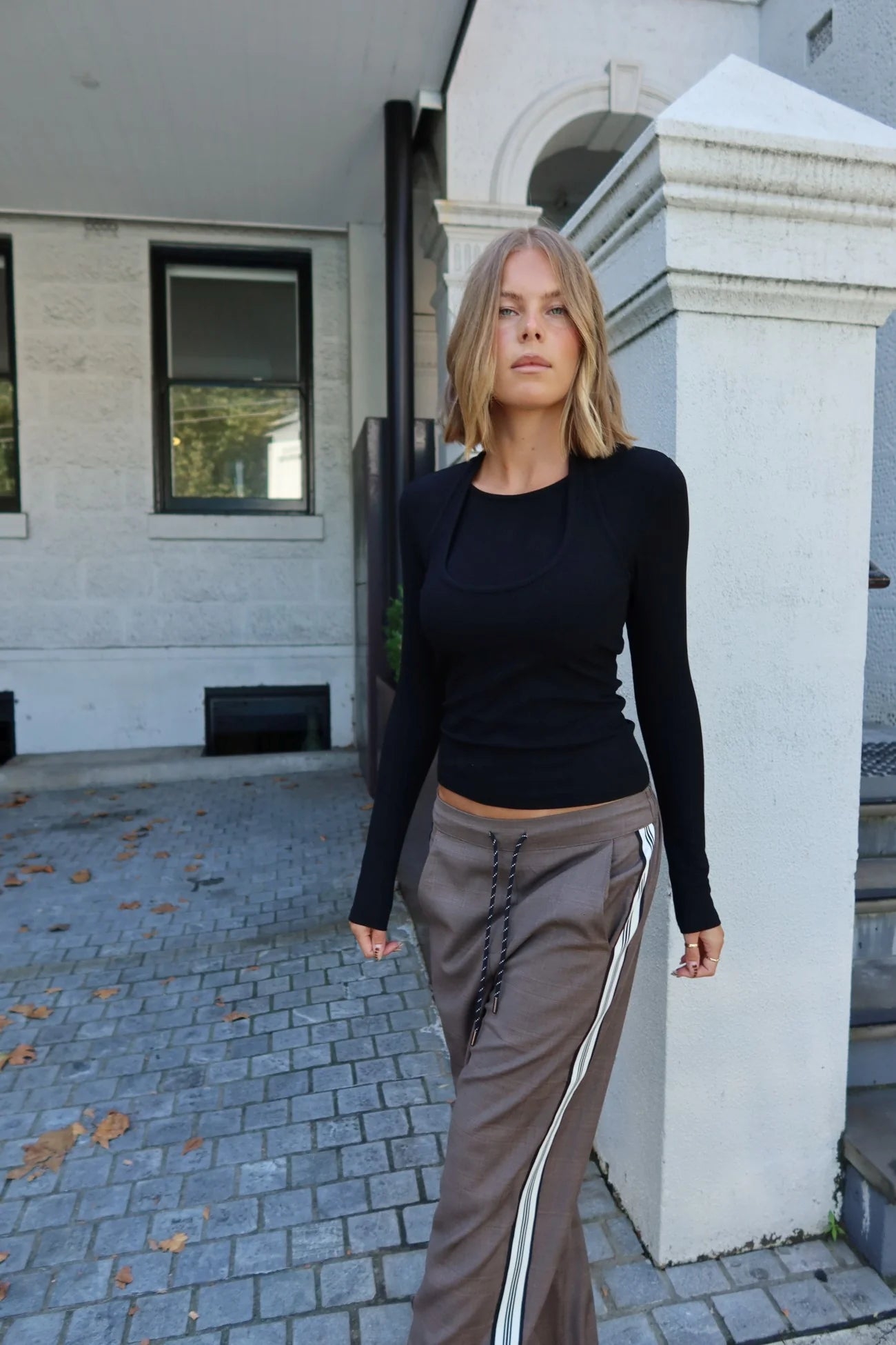 Elysian Collective Raef The Label Josie Wide Leg Trouser Yarn Dye Check