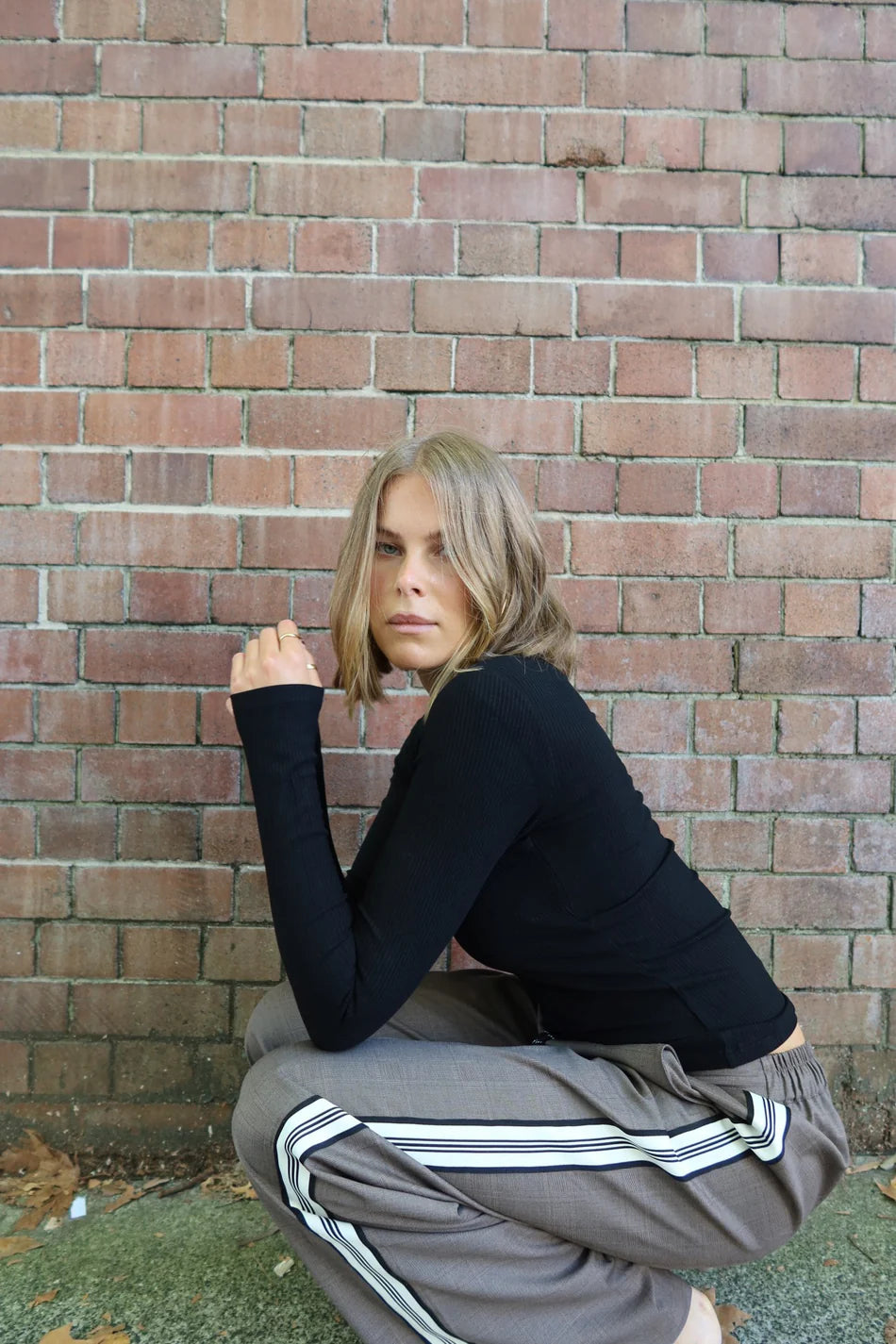 Elysian Collective Raef The Label Josie Wide Leg Trouser Yarn Dye Check