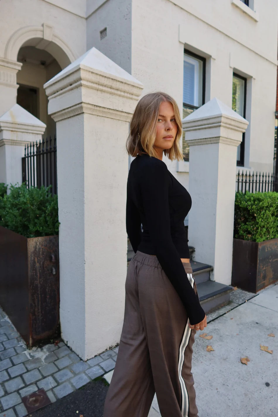 Elysian Collective Raef The Label Josie Wide Leg Trouser Yarn Dye Check