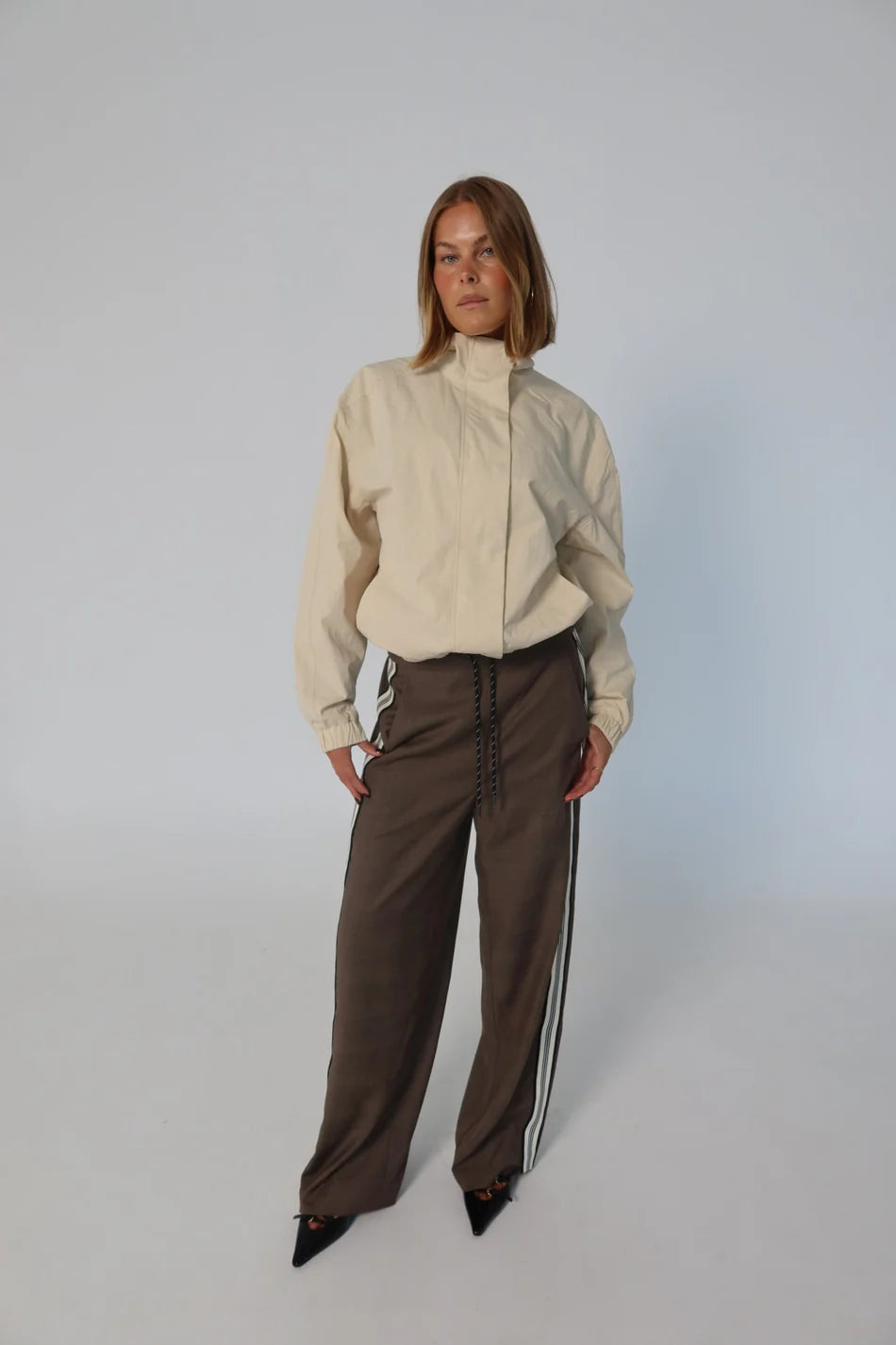 Elysian Collective Raef The Label Josie Wide Leg Trouser Yarn Dye Check