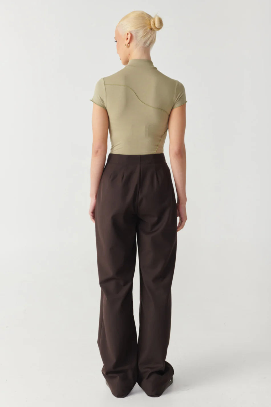 Elysian Collective Raef The Label Laney Panelled Top Dark Olive