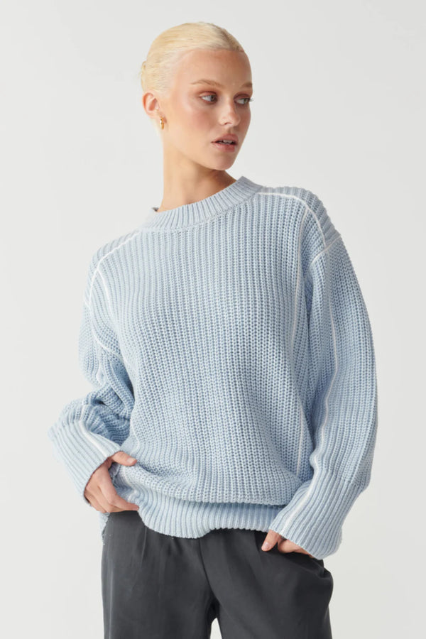 Elysian Collective Raef The Label Mylah Oversized Crew Jumper Sky