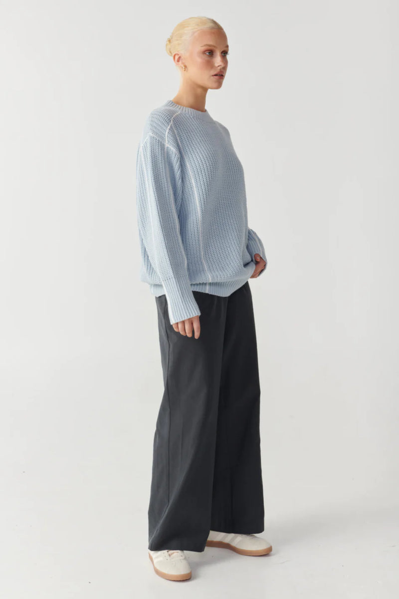 Elysian Collective Raef The Label Mylah Oversized Crew Jumper Sky