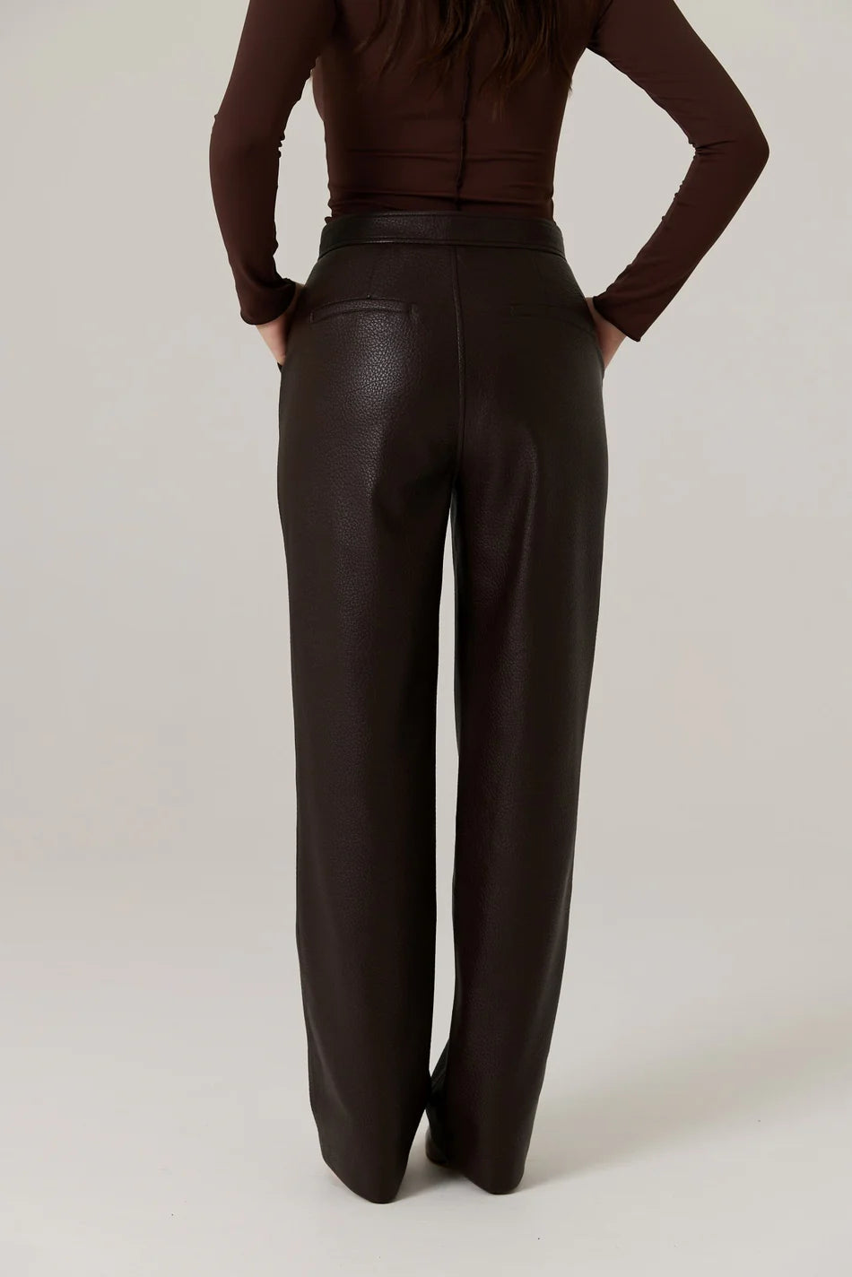 Elysian Collective RAEF The Label Winnie Vegan Leather Pant Dark Truffle