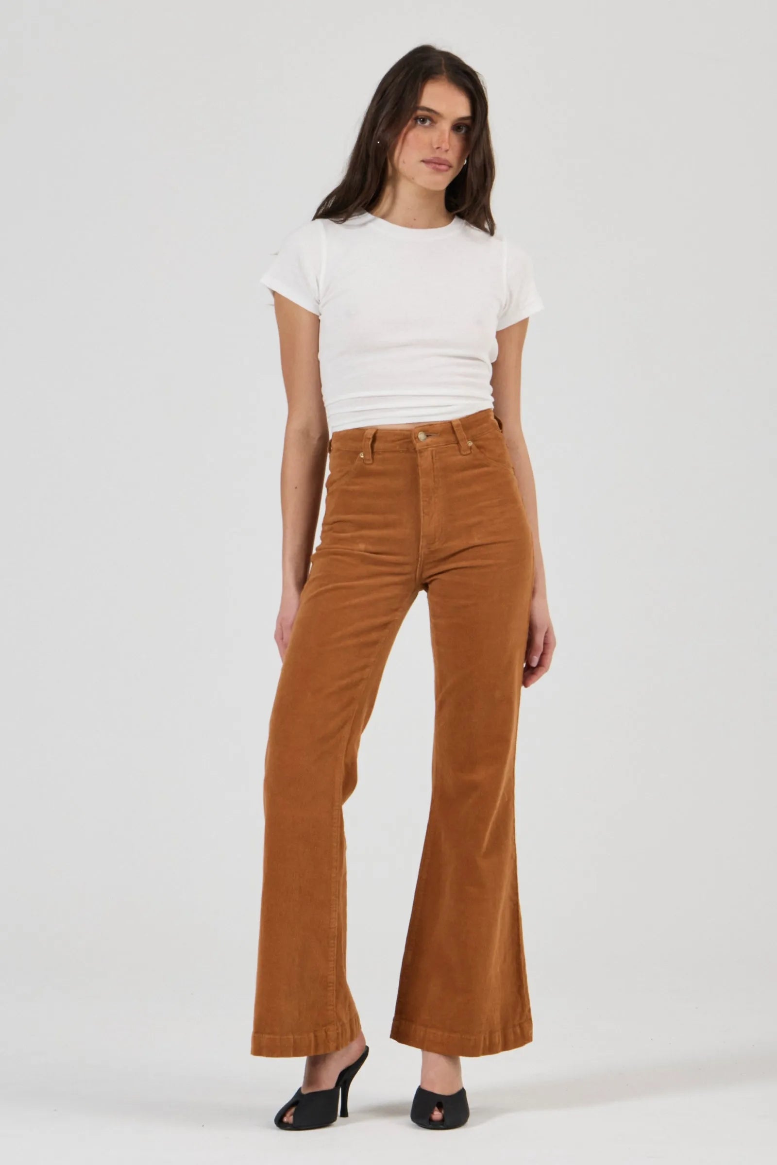 Elysian Collective Rollas Eastcoast Flare Jean Caramel Cord