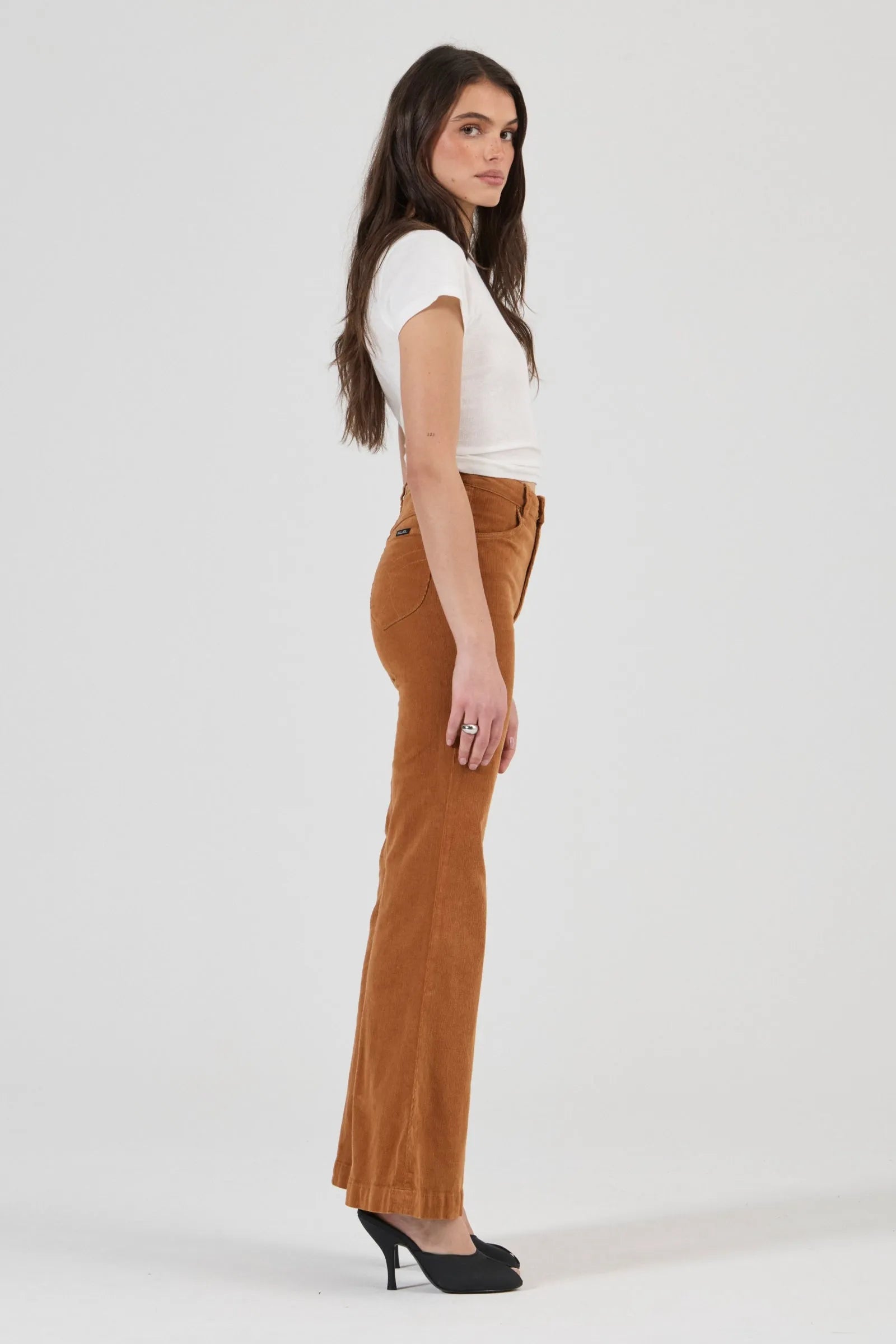 Elysian Collective Rollas Eastcoast Flare Jean Caramel Cord