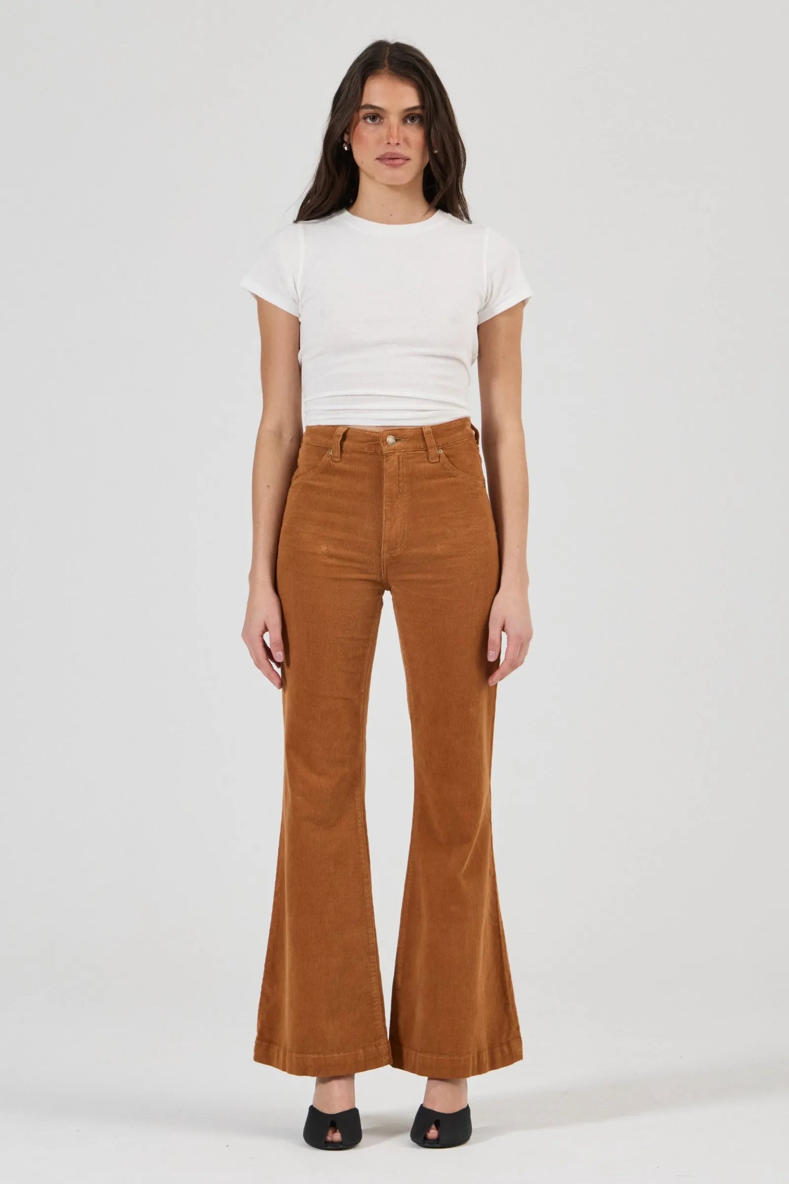 Elysian Collective Rollas Eastcoast Flare Jean Caramel Cord