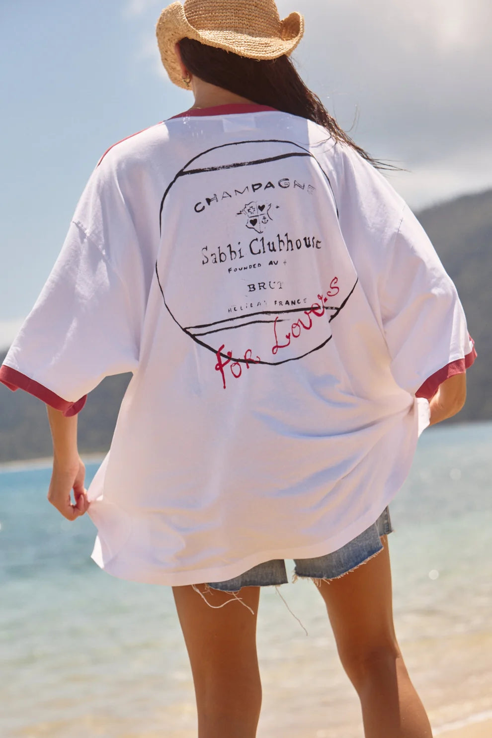 Elysian Collective Sabbi Champagne Is For Lovers Tee White