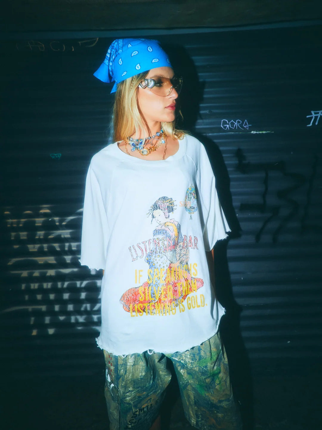 Elysian Collective Sabbi Listening Bar Tee White