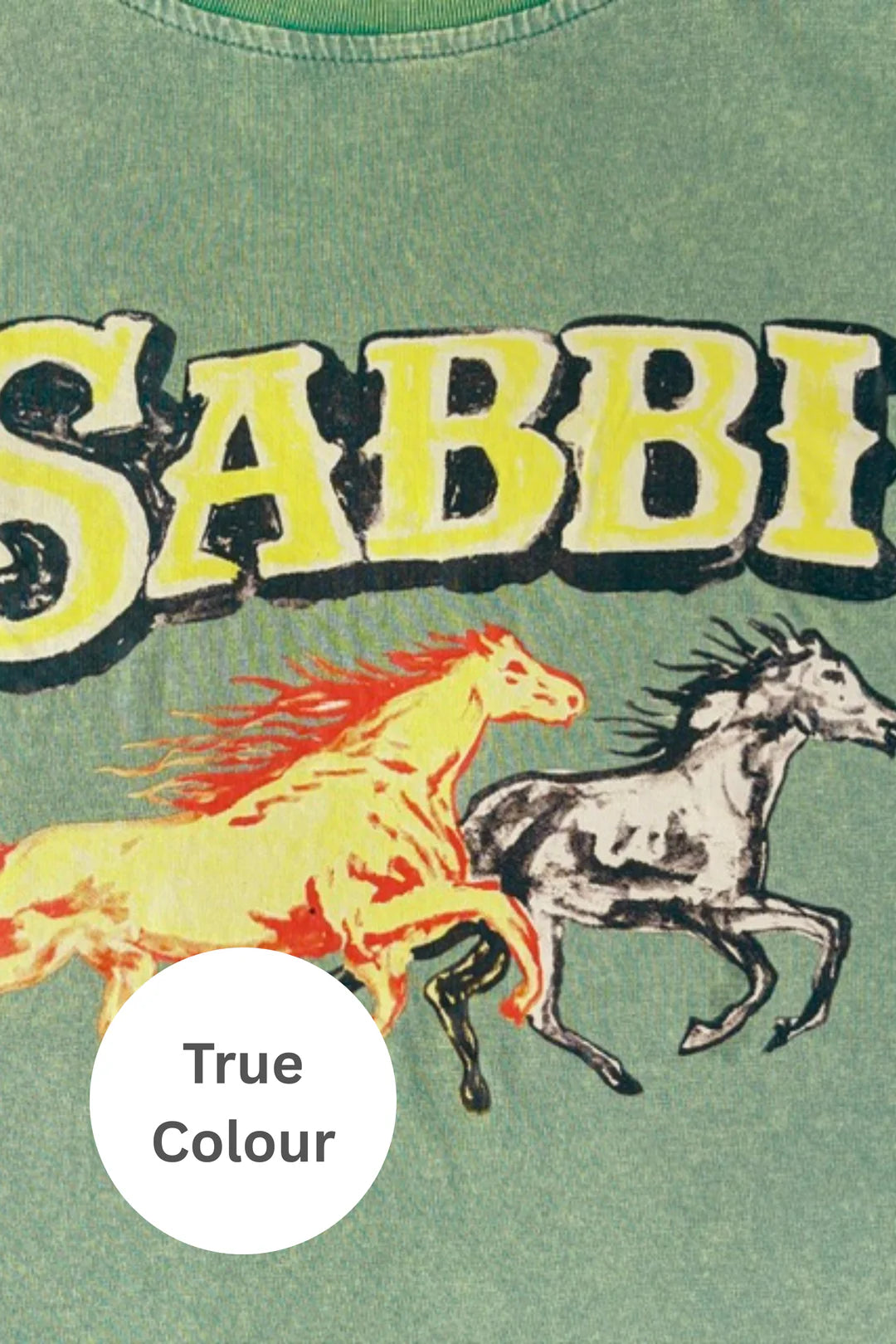 Elysian Collective Sabbi Neigh Sayer Long Sleeve Tee Green
