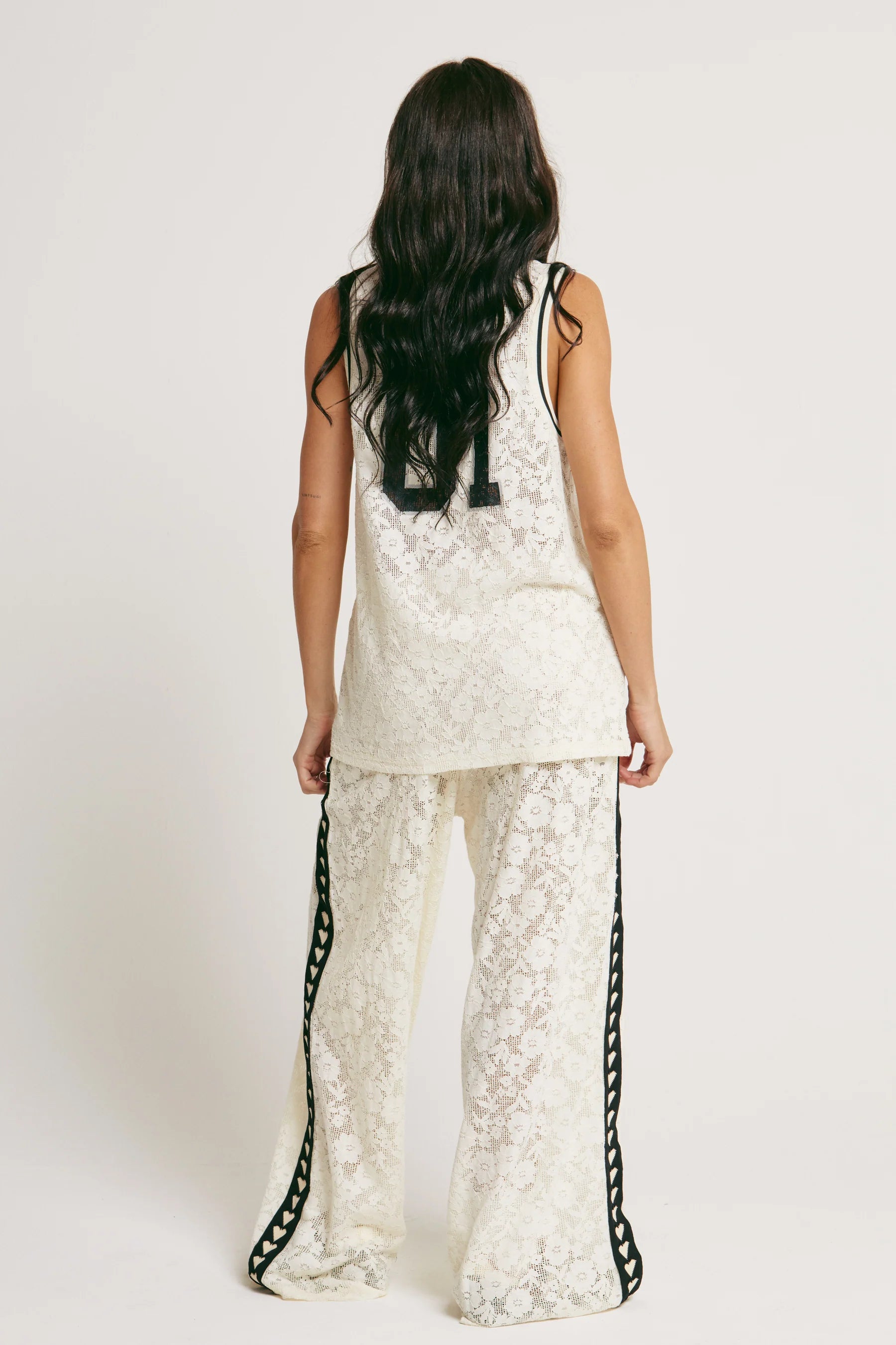 Elysian Collective Sabbi Raving Heart Lace Pant Cream