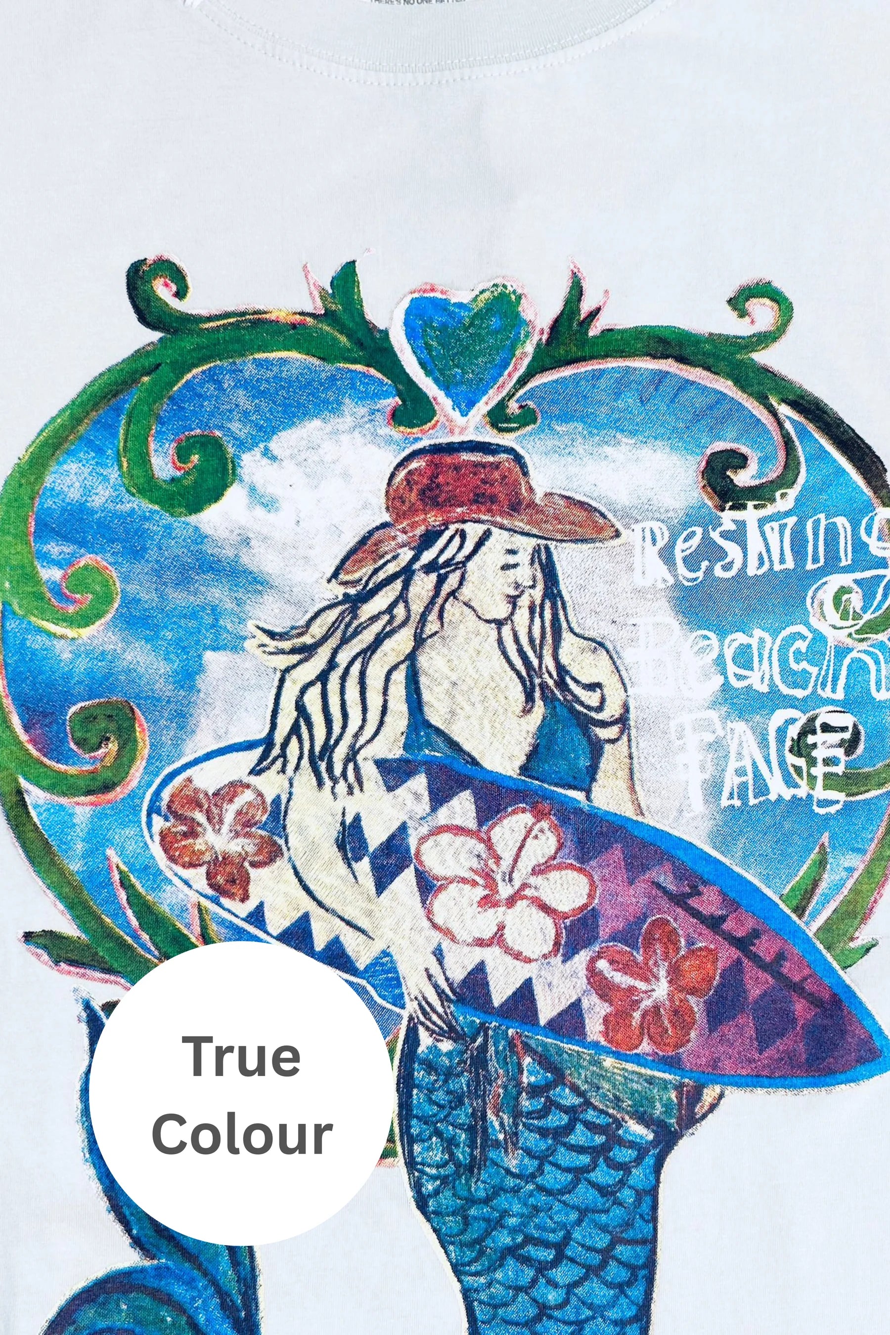 Elysian Collective Sabbi Resting Beach Face Tee Sky Blue