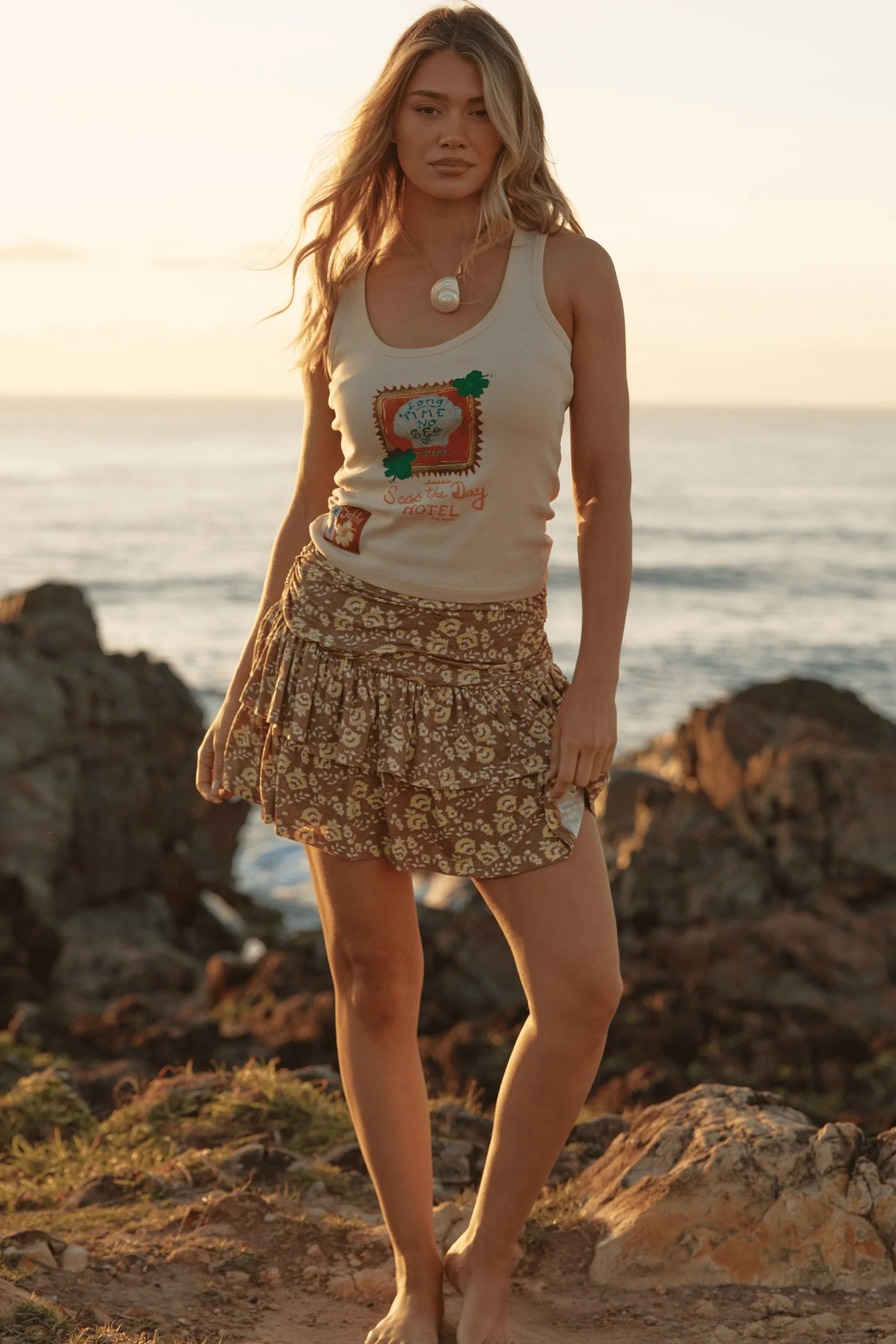 Elysian Collective Sabbi The Seas The Day Rara Skirt Mocha 