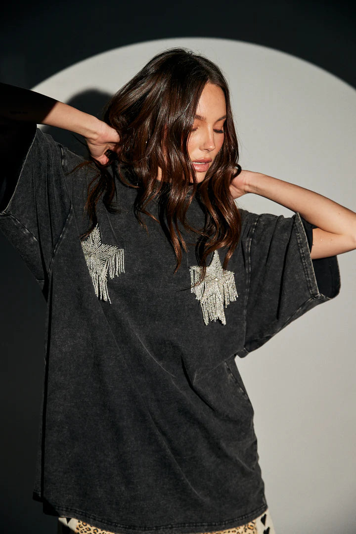 Elysian Collective Sabbi Sparkle Titty Tee Black