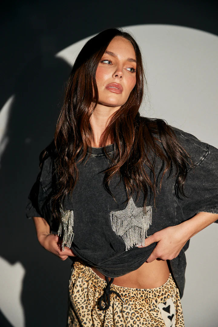 Elysian Collective Sabbi Sparkle Titty Tee Black