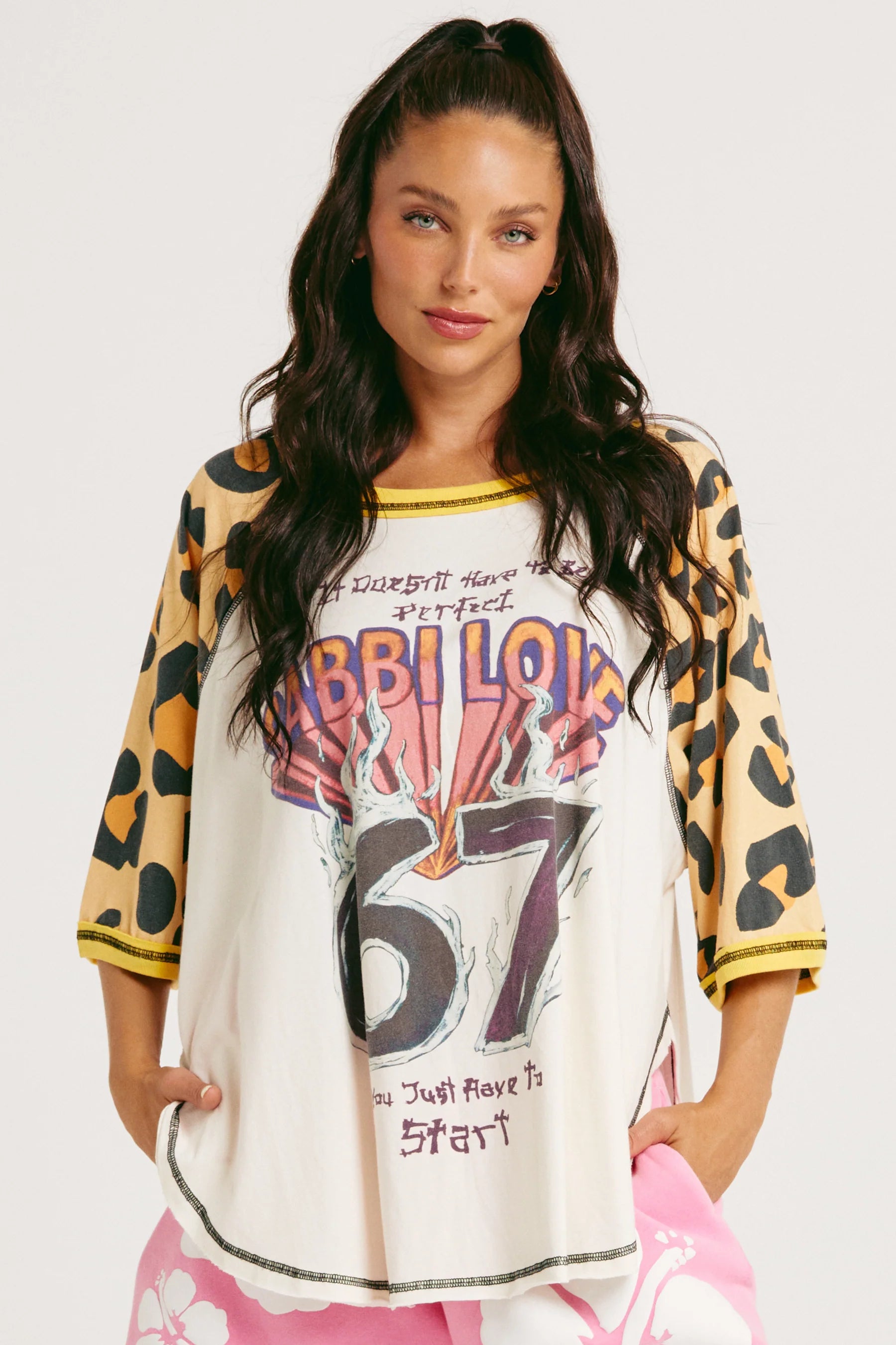 Elysian Collective Sabbi The 67 Raglan Tee Leopard
