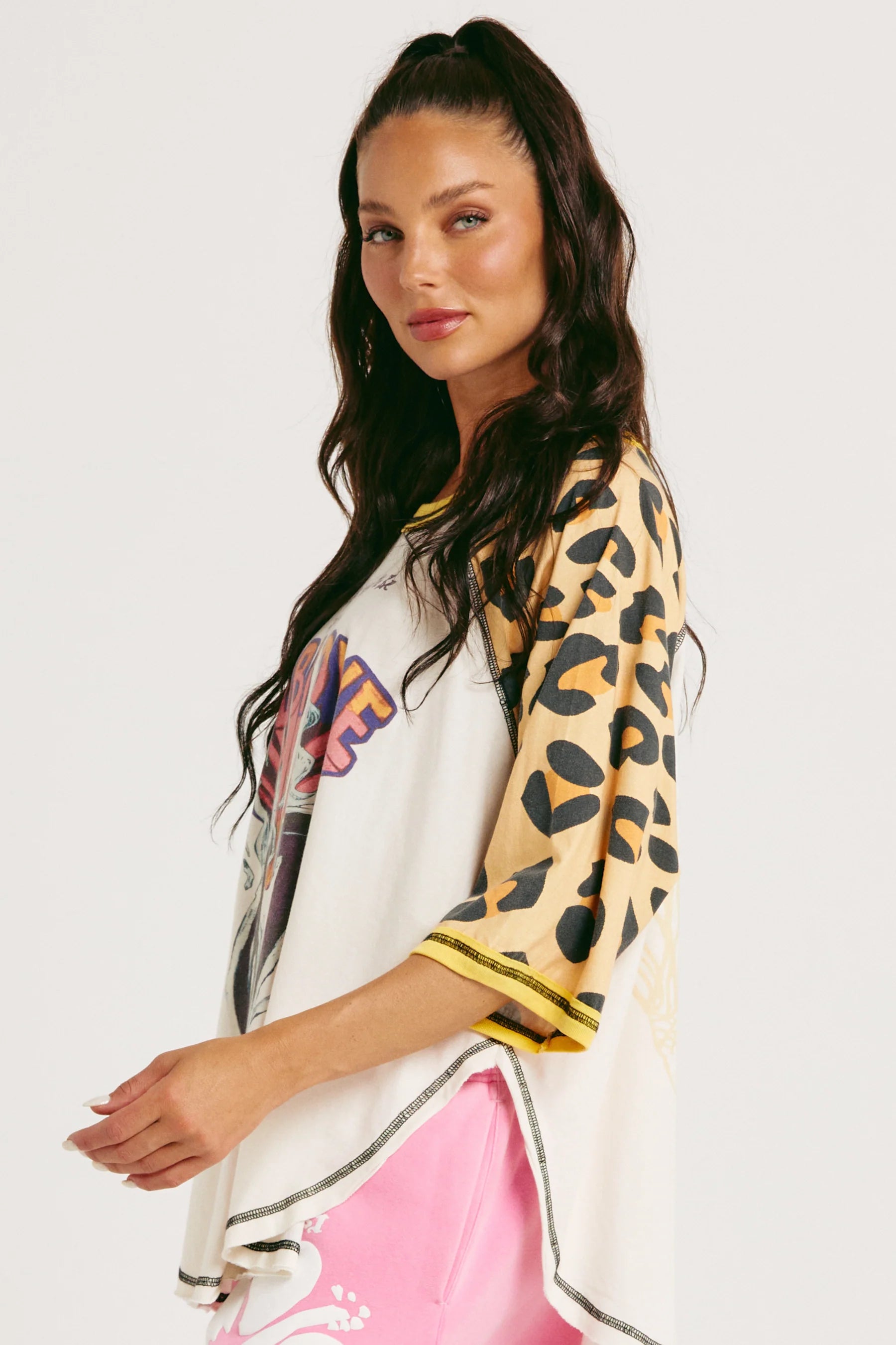 Elysian Collective Sabbi The 67 Raglan Tee Leopard