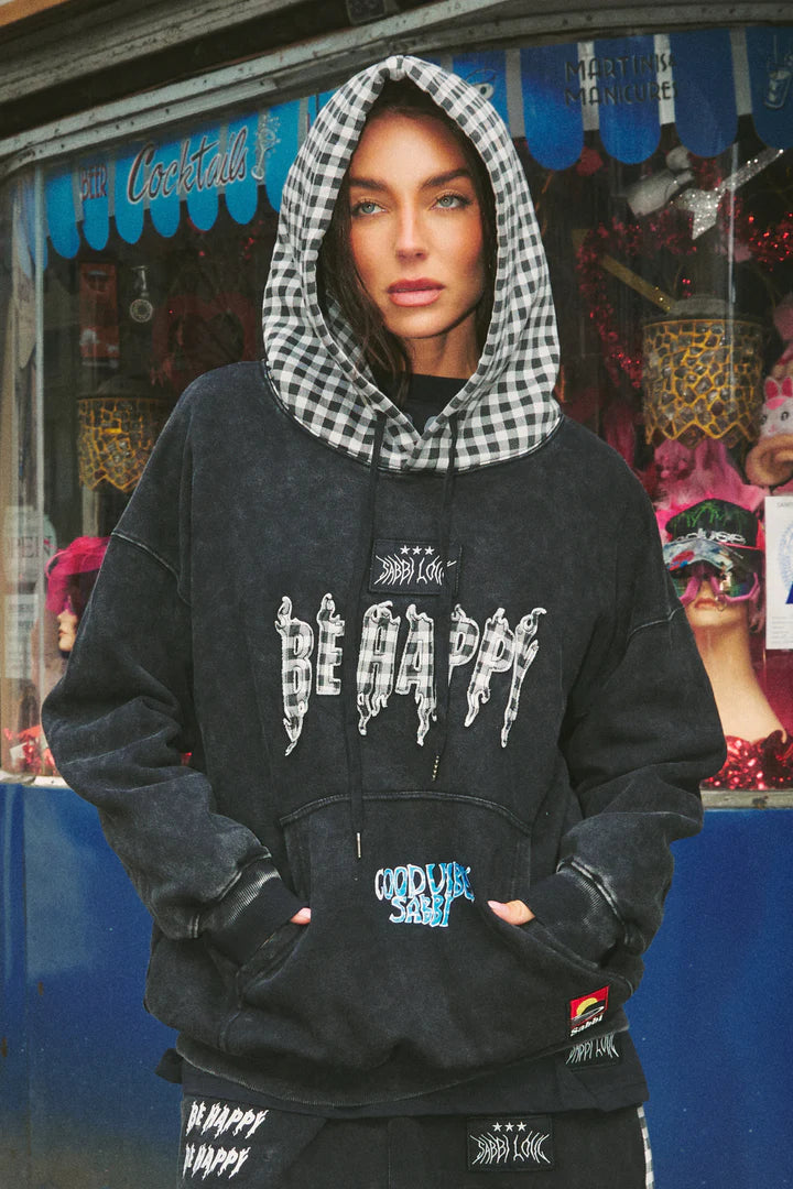 Elysian Collective Sabbi The Be Happy Gingham Hoodie