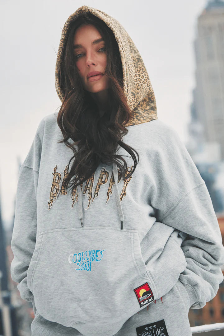 Elysian Collective Sabbi The Be Happy Leopard Hoodie