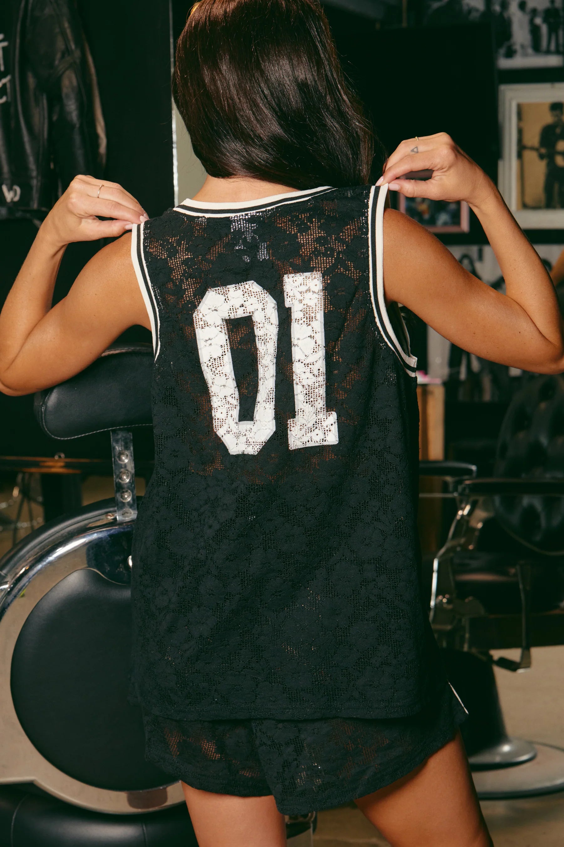 Elysian Collective Sabbi The Be Youtiful Lace Singlet Black