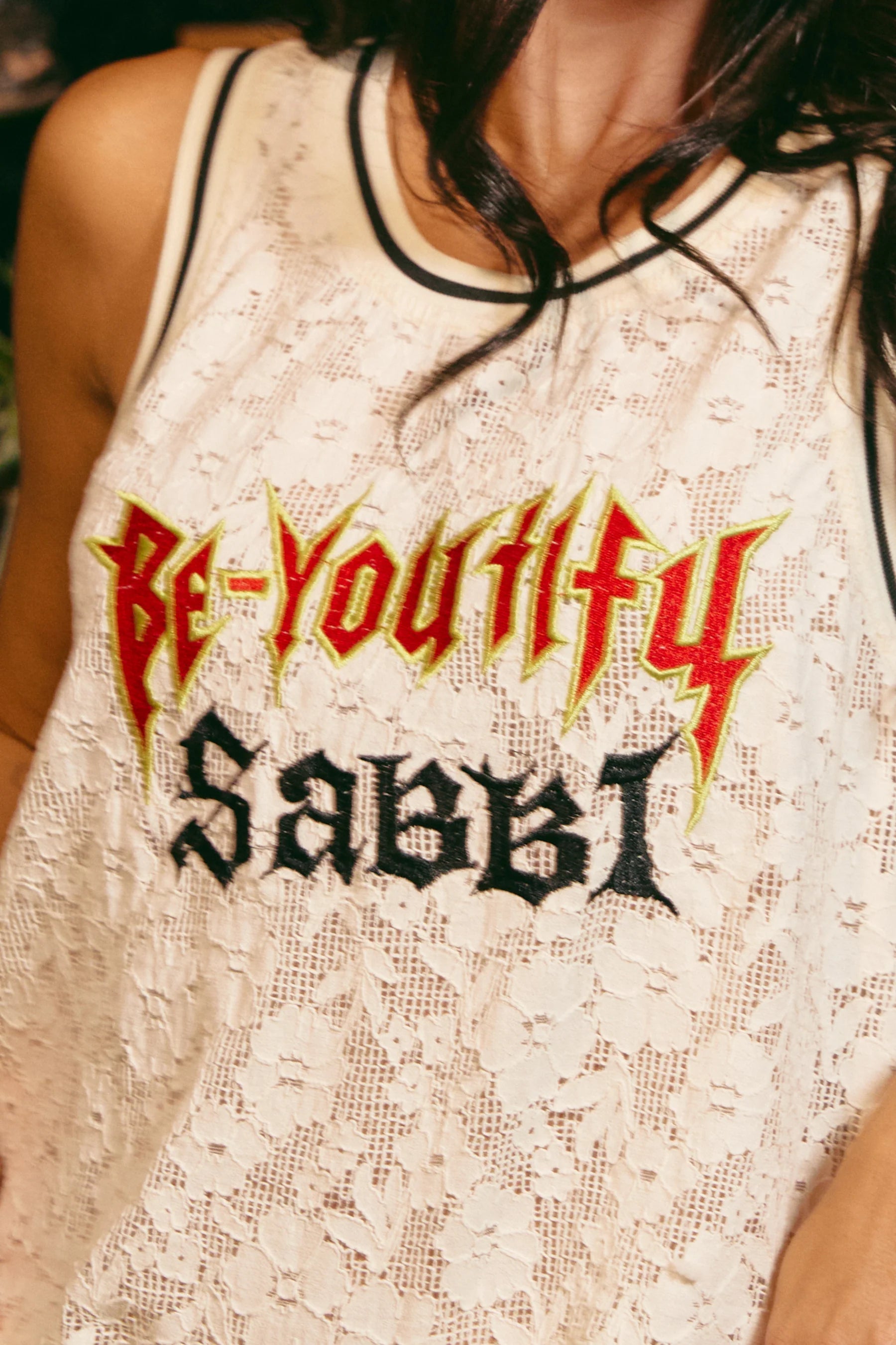 SABBI - THE BE YOUTIFUL LACE SINGLET (CREAM)